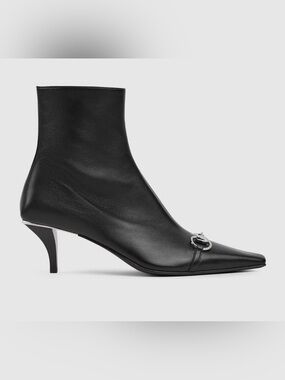 Black Leather Women’s Booties – Size 38
